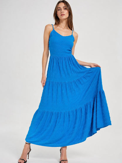 A238 - Vestido Texturizado Sin Espalda