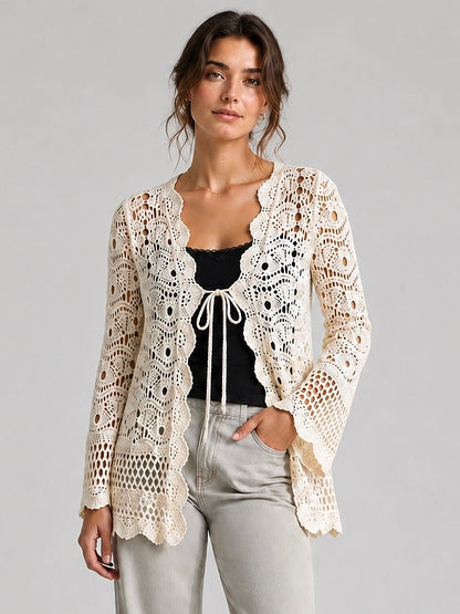 A220- Tapado de Crochet Medio Largo