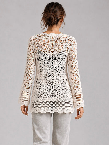 A220- Tapado de Crochet Medio Largo