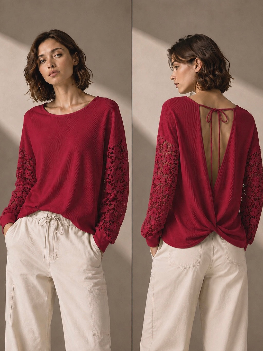 A234 - Polera Manga Larga con Broderie