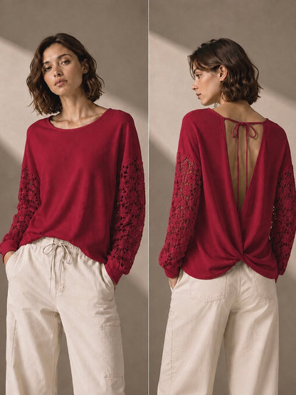 A234 - Polera Manga Larga con Broderie