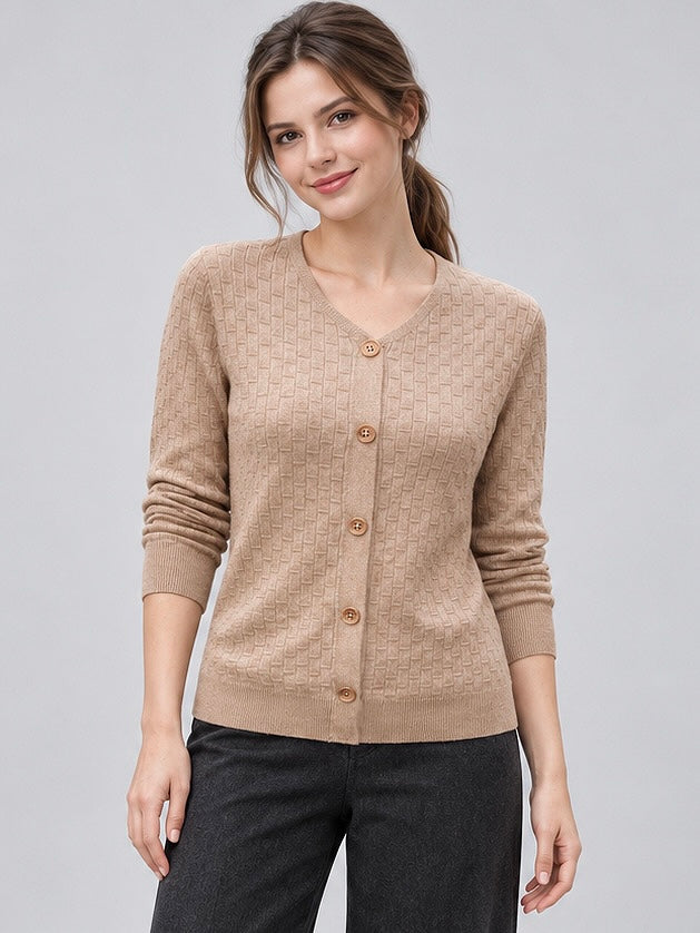 A284 - Spandex Cuello V, Botones Texturizado
