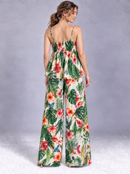 A449- Conjunto Tropical de Blusa y Pantalón