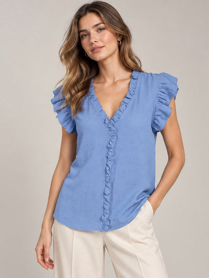 A448- Blusa Polera con Vuelos