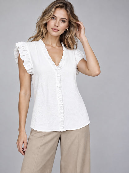 A448- Blusa Polera con Vuelos