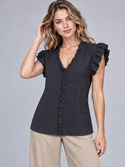 A448- Blusa Polera con Vuelos