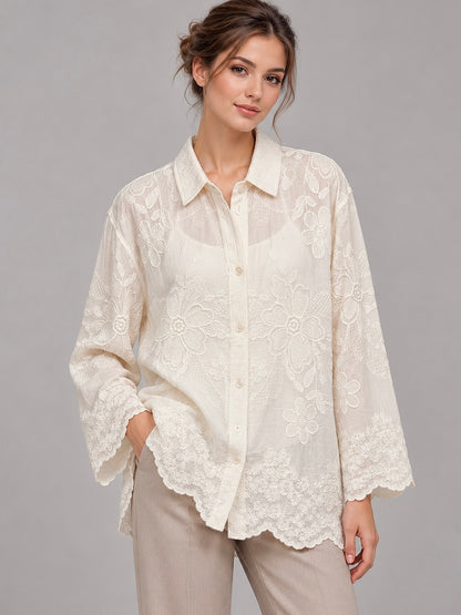 A479- Blusa con Bordado Floral