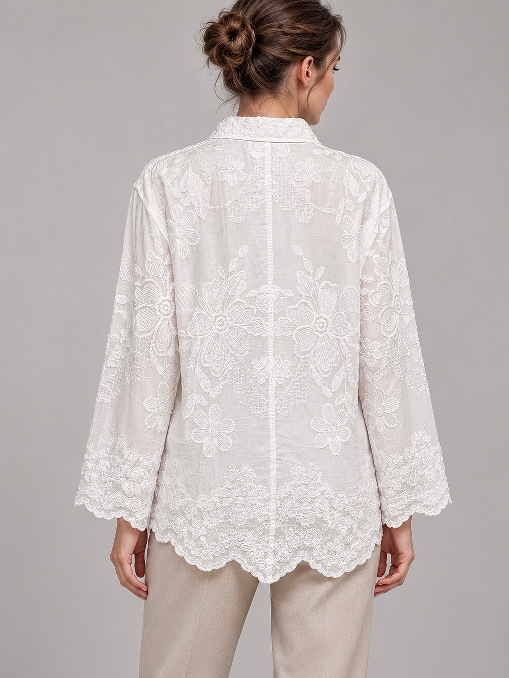 A479- Blusa con Bordado Floral