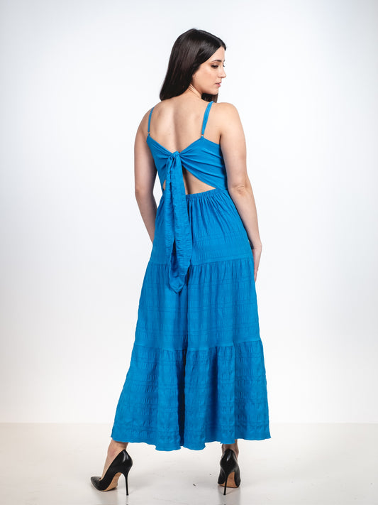 A238 - Vestido Texturizado Sin Espalda