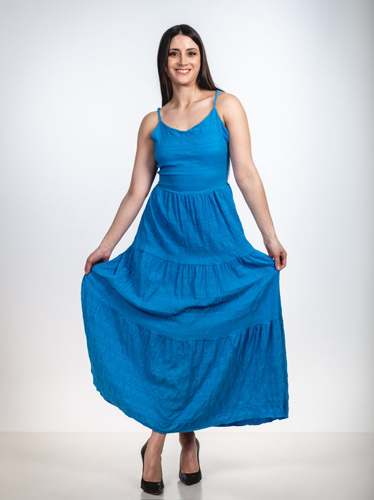 A238 - Vestido Texturizado Sin Espalda