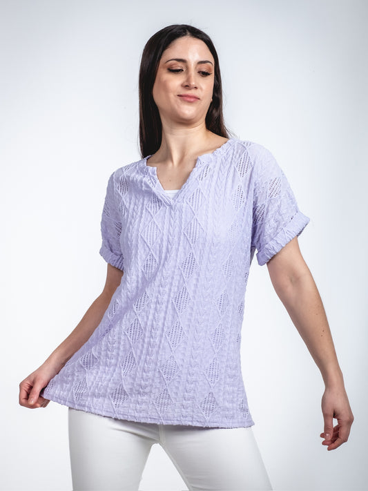 A253-  Polera Manga Corta Escote V