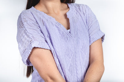 A253-  Polera Manga Corta Escote V