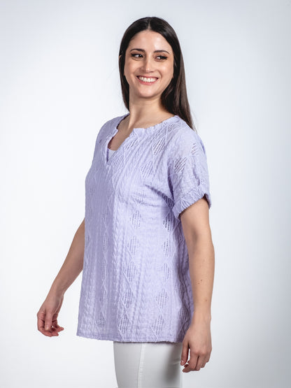 A253-  Polera Manga Corta Escote V