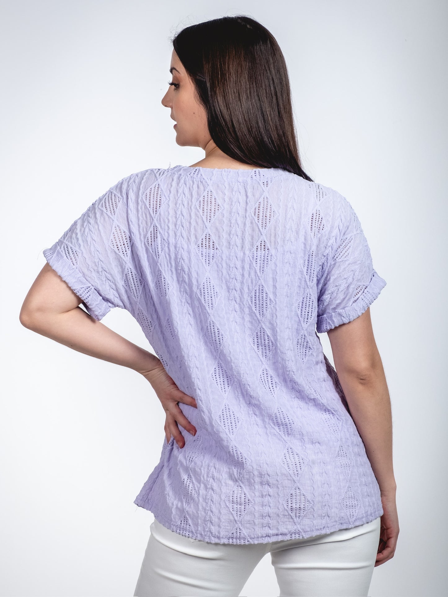 A253-  Polera Manga Corta Escote V