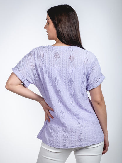 A253-  Polera Manga Corta Escote V