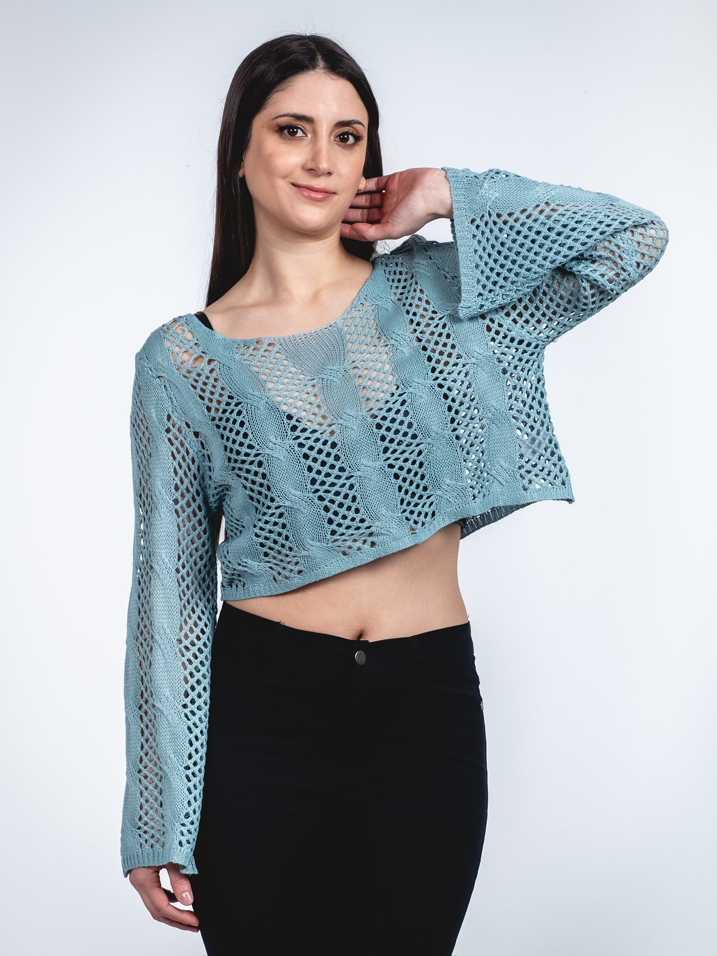 A362-  Chaleco de hilo crop top