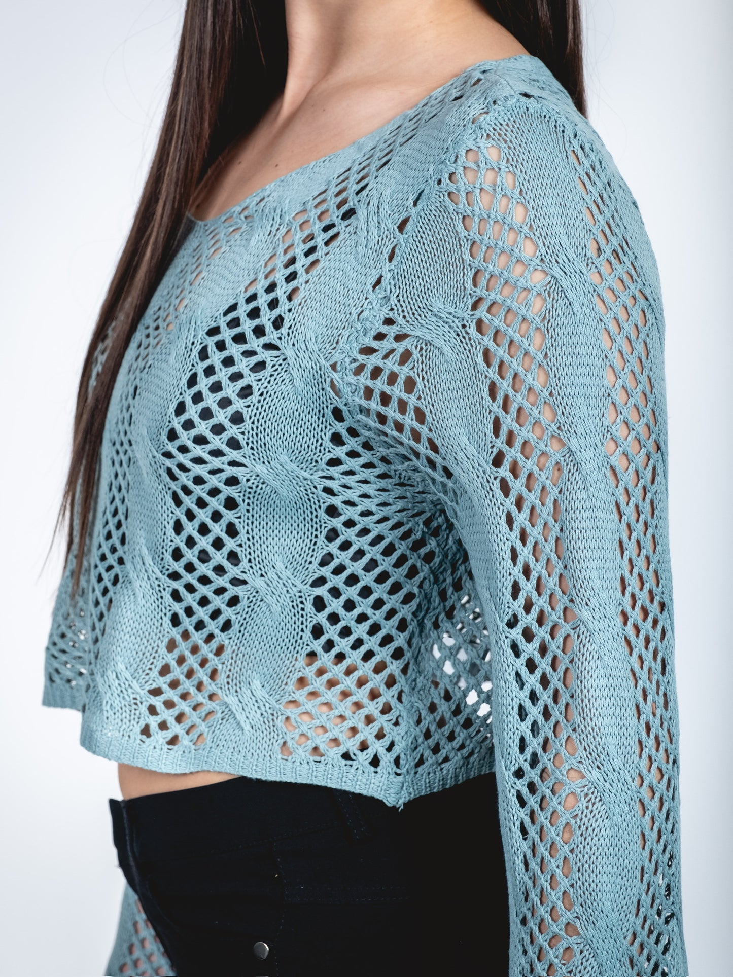 A362-  Chaleco de hilo crop top