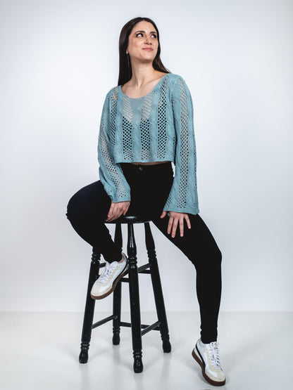 A362-  Chaleco de hilo crop top