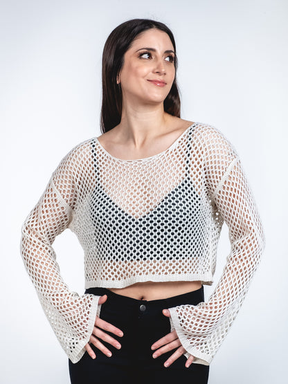 A361-  Chaleco de hilo crop top