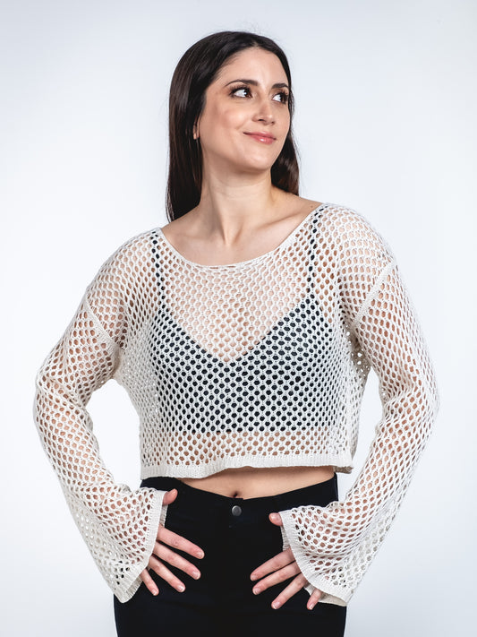 A361-  Chaleco de hilo crop top