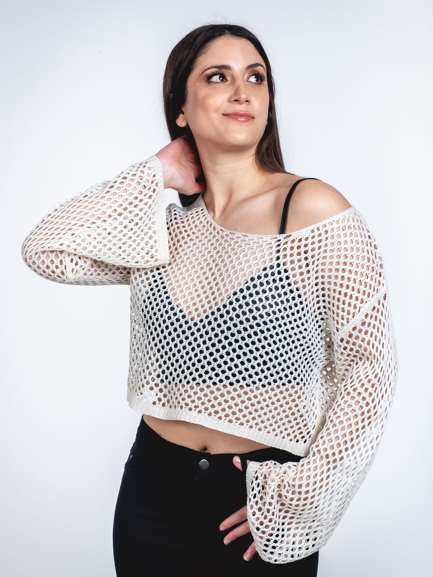 A361-  Chaleco de hilo crop top