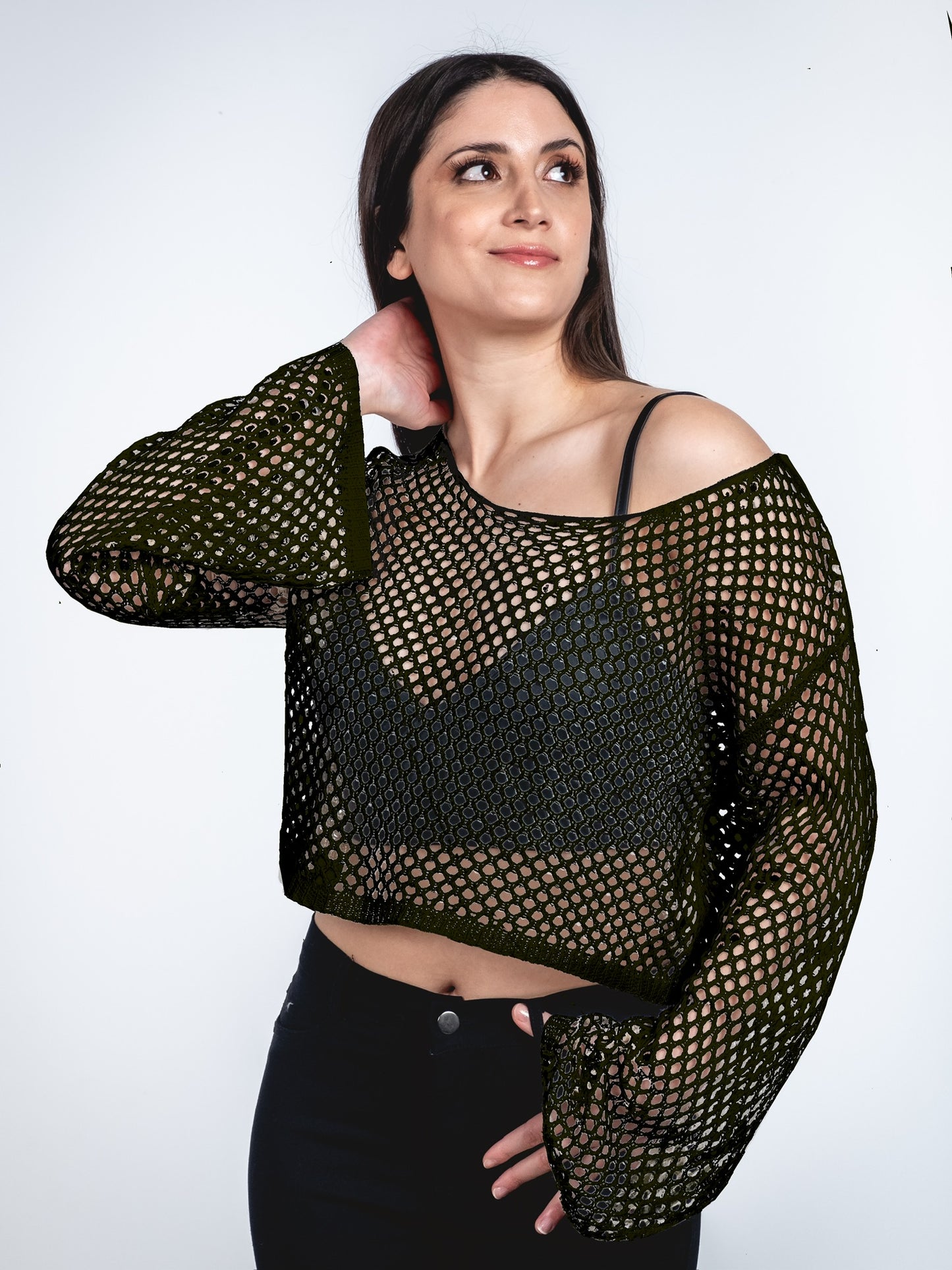 A361-  Chaleco de hilo crop top