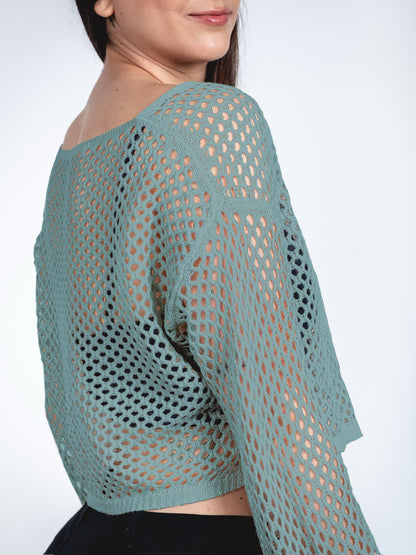 A361-  Chaleco de hilo crop top