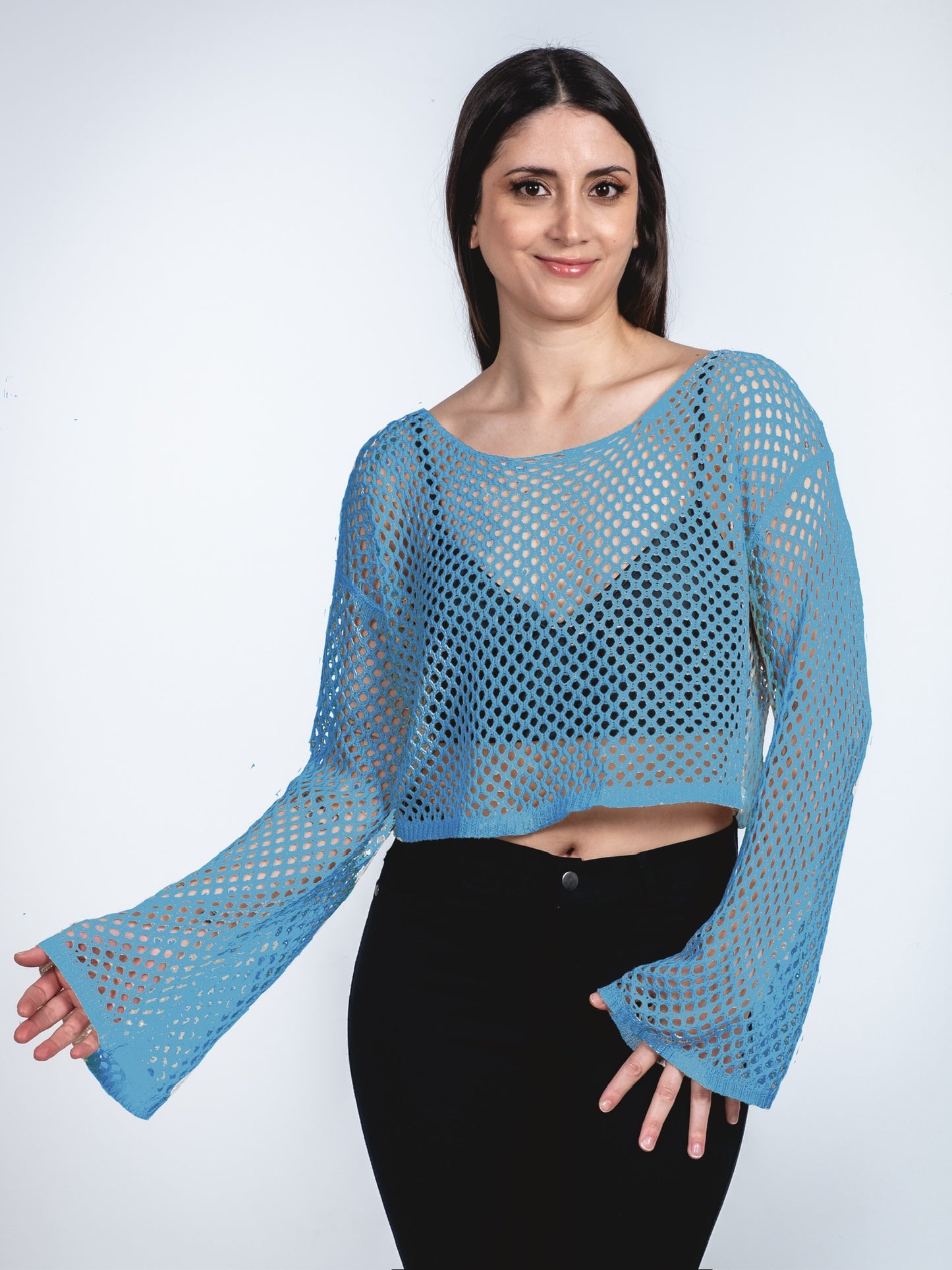 A361-  Chaleco de hilo crop top