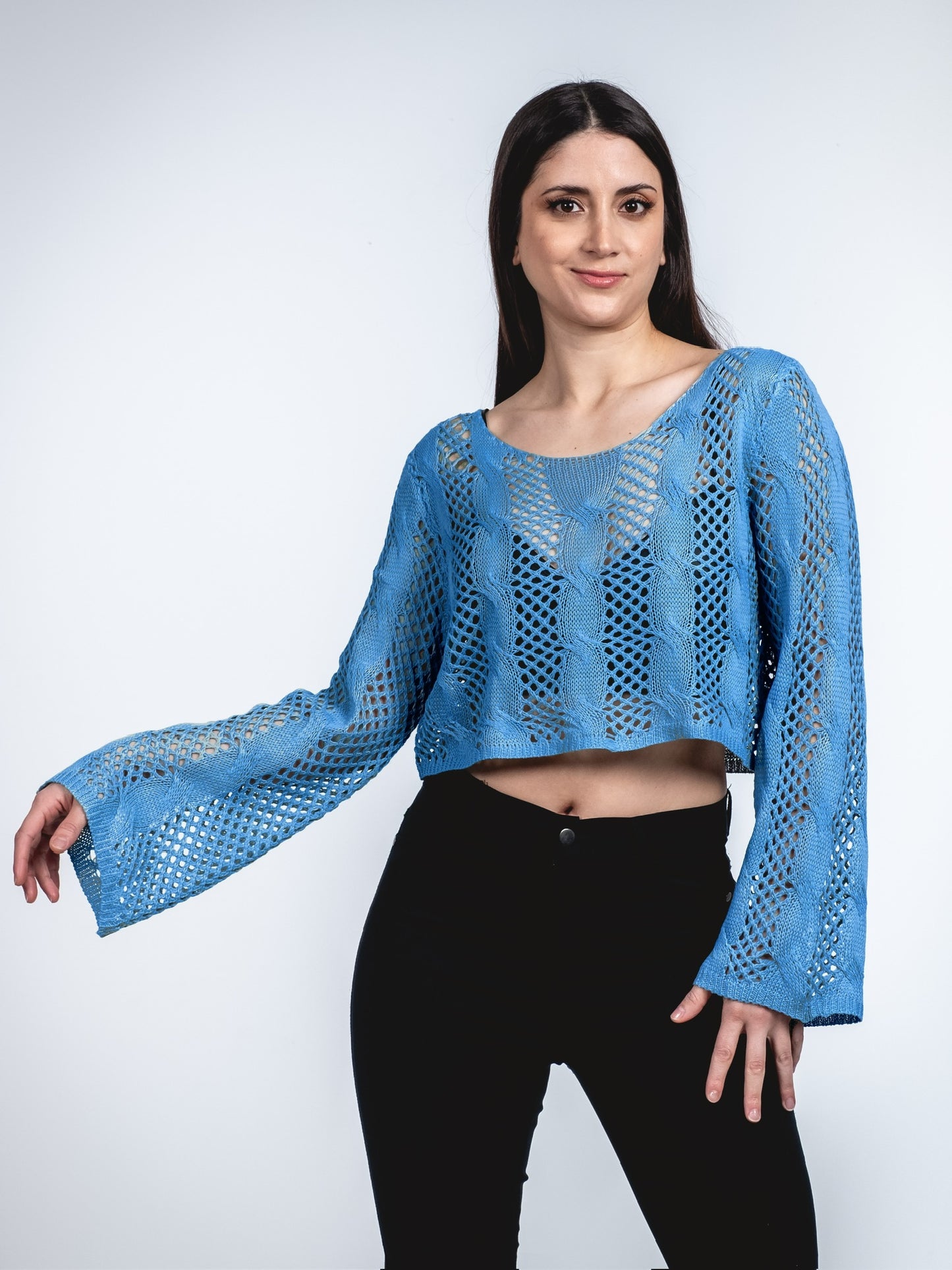 A362-  Chaleco de hilo crop top