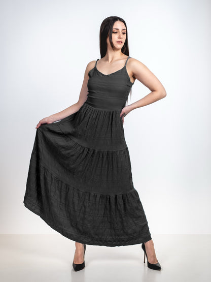 A238 - Vestido Texturizado Sin Espalda