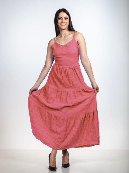 A238 - Vestido Texturizado Sin Espalda