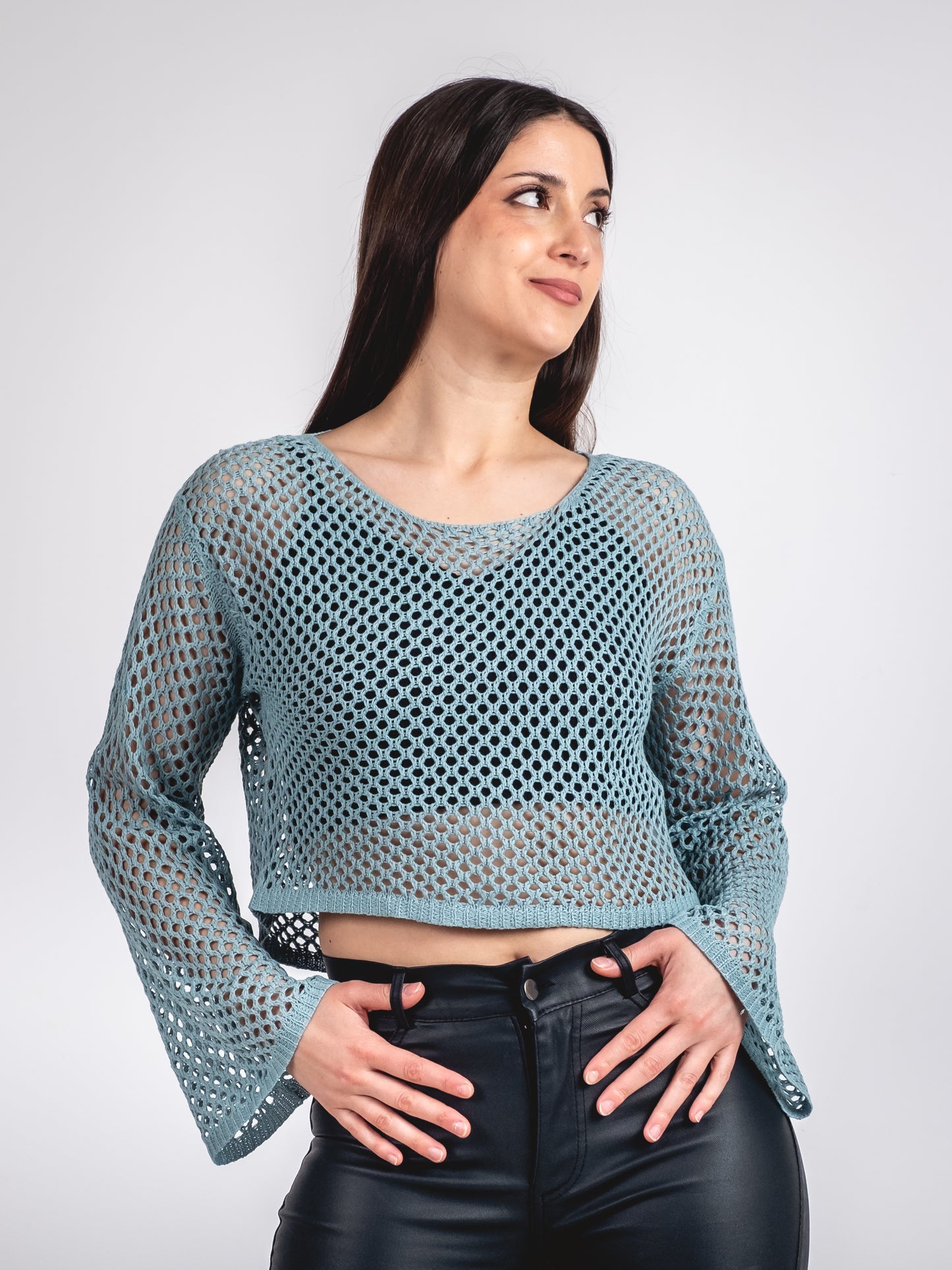 A361-  Chaleco de hilo crop top