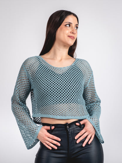 A361-  Chaleco de hilo crop top