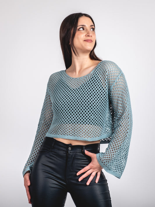 A361-  Chaleco de hilo crop top