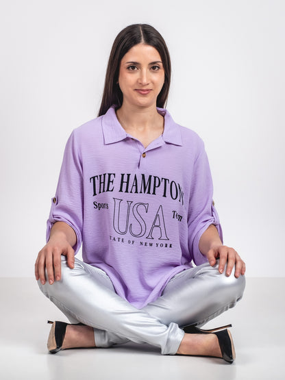 A212 - Blusa  Estampada Manga Ajustable