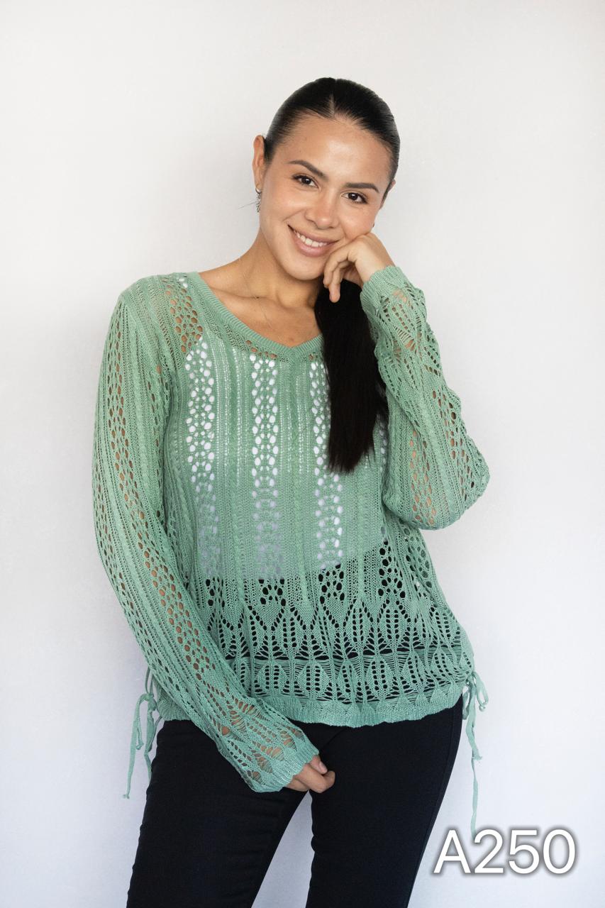A250 - Sweater de Hilo Cuello V