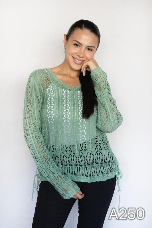 A250 - Sweater de Hilo Cuello V
