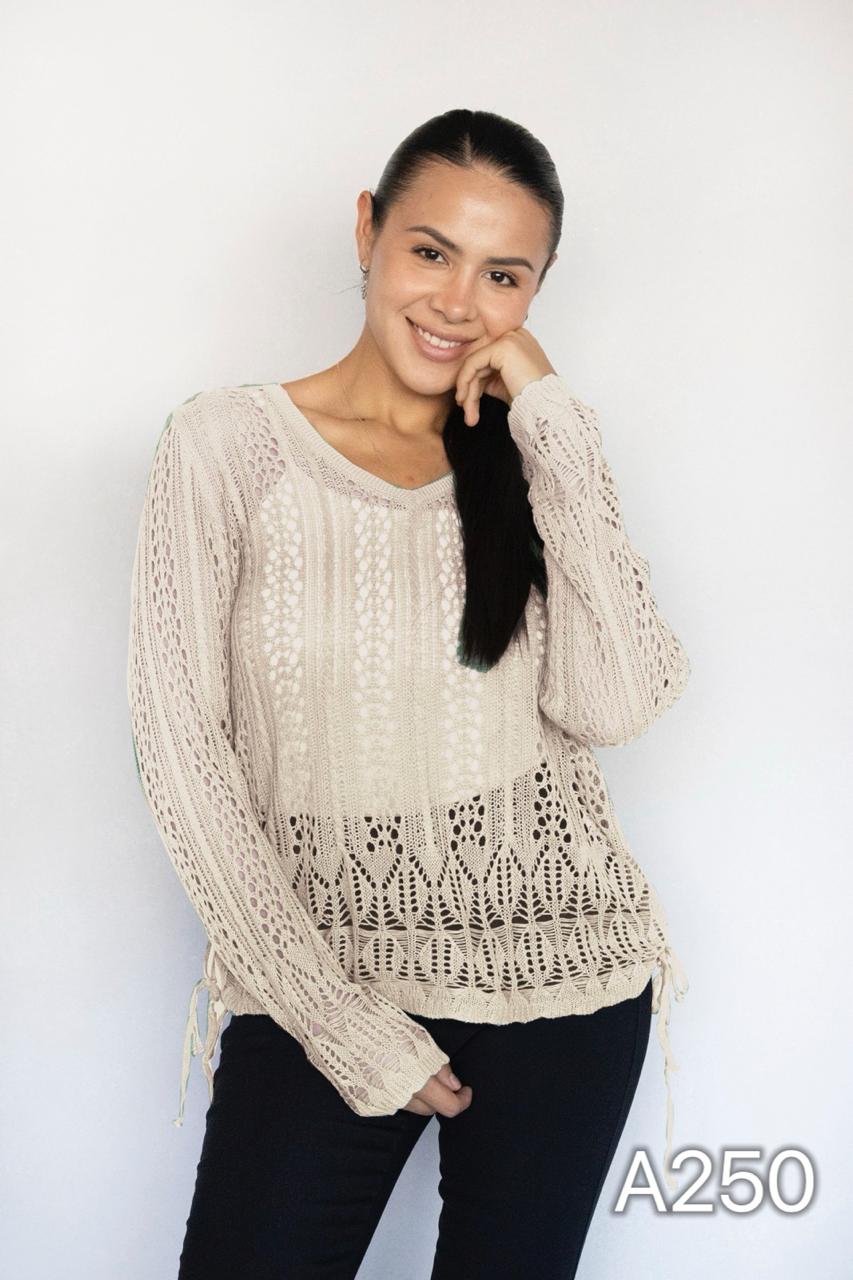 A250 - Sweater de Hilo Cuello V