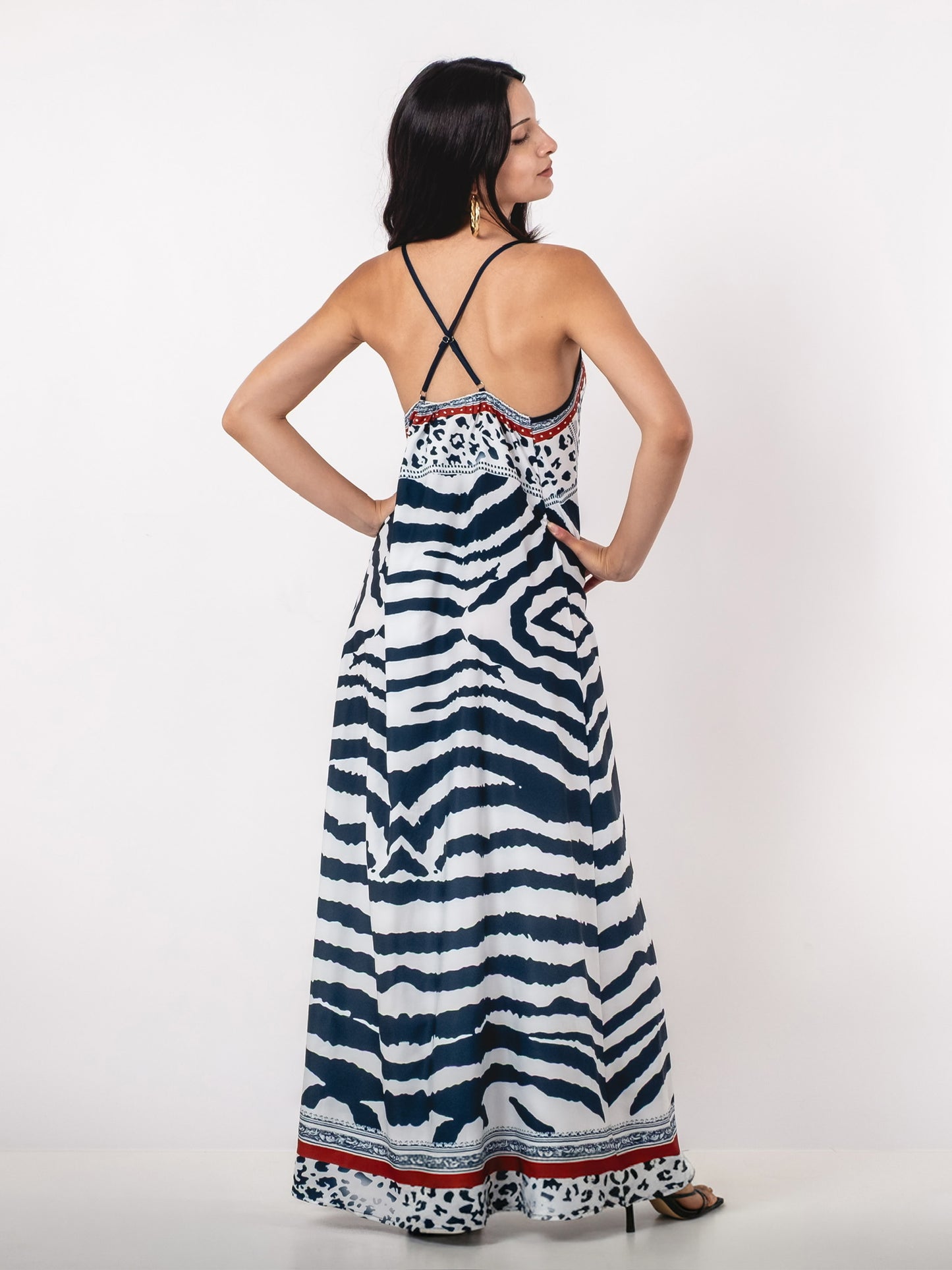 A396- Vestido Maxi Animal Print