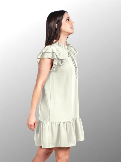 A334- Vestido corto con vuelos