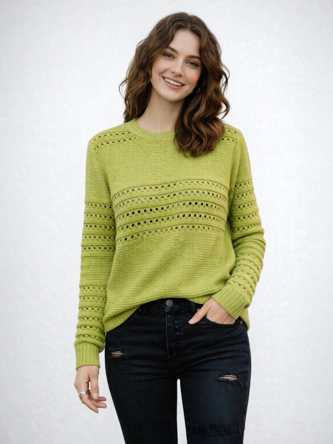 A213 - Sweater Calado Cuello Redondo