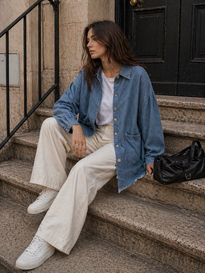 A194 - Blusa vestido mezclilla