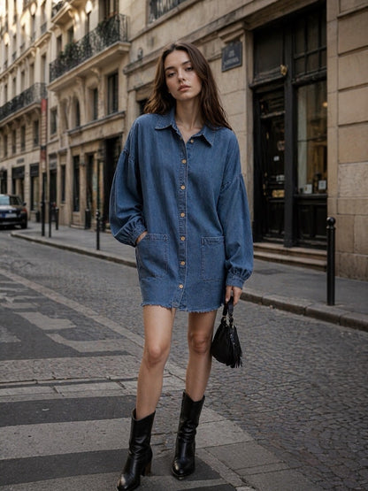 A194 - Blusa vestido mezclilla