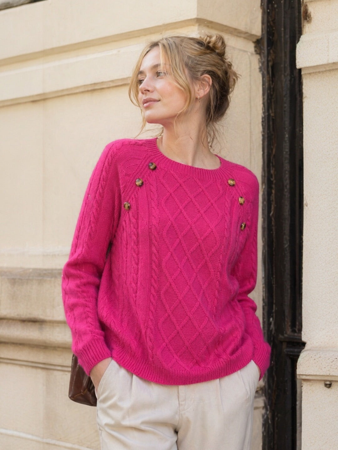 A160 - Sweater con Detalle  de Botón
